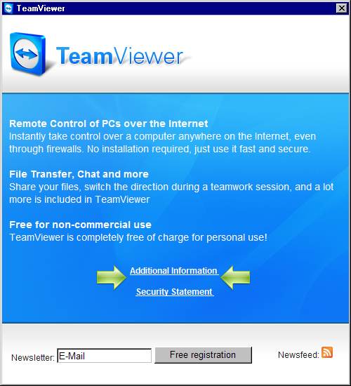 TeamViewer lädt zur freiwilligen Registrierung ein.